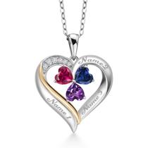Colar Pingente Gem Stone King Prata 925 Ouro 10K 45 cm