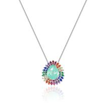 Colar Pingente Gota Colombiana Rainbow