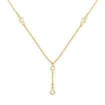 Colar pingente infantil 4 pontos de luz banhado a ouro 18k