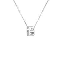 Colar Pingente Letra B Banhado a Prata 925