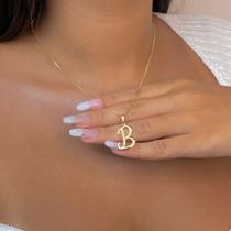 Colar pingente letra banhado a ouro Colar pingente letra banhado a ouro