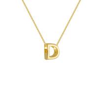 Colar Pingente Letra D Banhado a Ouro 18k Colar Pingente Letra D Banhado a Ouro 18k
