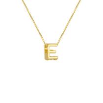 Colar Pingente Letra E Banhado a Ouro 18k