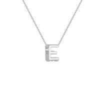 Colar Pingente Letra E Banhado a Prata 925