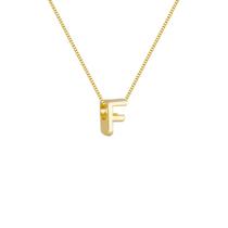 Colar Pingente Letra F Banhado a Ouro 18k Colar Pingente Letra F Banhado a Ouro 18k