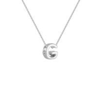 Colar Pingente Letra G Banhado a Prata 925 Colar Pingente Letra G Banhado a Prata 925