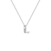 Colar Pingente Letra L Banhado a Prata 925 Colar Pingente Letra L Banhado a Prata 925