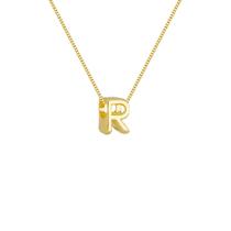 Colar Pingente Letra R Banhado a Ouro 18k