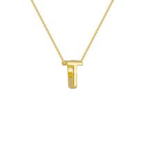 Colar Pingente Letra T Banhado a Ouro 18k Colar Pingente Letra T Banhado a Ouro 18k