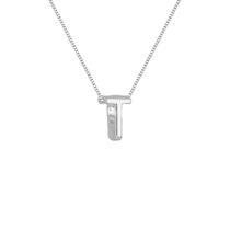 Colar Pingente Letra T Banhado a Prata 925