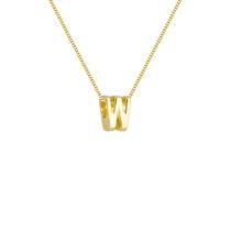 Colar Pingente Letra W Banhado a Ouro 18k