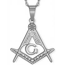 Colar Pingente Maçonaria Solomon Banhado Ouro 60 Cm Aço Inox