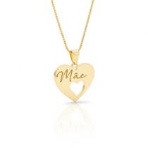 Colar Pingente Mãe Laser 2cm Banhado a Ouro 18k Colar Pingente Mãe Laser 2cm Banhado a Ouro 18k