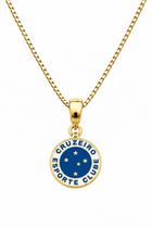 Colar Pingente Masculino Time De Futebol Cruzeiro Banhado a Ouro 18k Colar Pingente Masculino Time De Futebol Cruzeiro Banhado a Ouro 18k