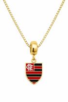 Colar Pingente Masculino Time De Futebol Flamengo Banhado a Ouro 18k