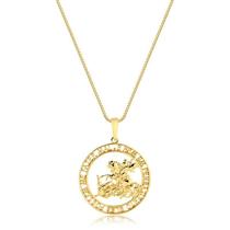 Colar Pingente Medalha São Jorge Fé Folheado A Ouro 18k Colar Pingente Medalha São Jorge Fé Folheado A Ouro 18k