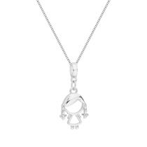 Colar Pingente Menina Banhado a Prata 925 Colar Pingente Menina Banhado a Prata 925