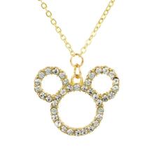 Colar Pingente Mickey Dourado Brilhante - Disney