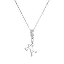 Colar Pingente Mulher Academia Banhado a Prata 925