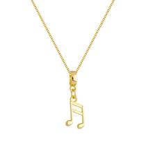 Colar Pingente Nota Musical Banhado a Ouro 18k Colar Pingente Nota Musical Banhado a Ouro 18k
