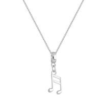 Colar Pingente Nota Musical Banhado a Prata 925 Colar Pingente Nota Musical Banhado a Prata 925