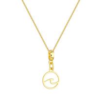 Colar Pingente Onda Mar Banhado a Ouro 18k Colar Pingente Onda Mar Banhado a Ouro 18k