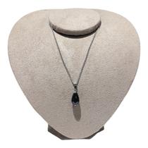 Colar Pingente Onix Gota Facetado Corrente Aço