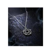 Colar Pingente Pentagrama Estrela 5 Pontas Prateado