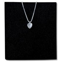 Colar Pingente Ponto Luz Pedra Zircônia Cristal Prata 925 Legítima Maciça Original Italiana Veneziana 45cm