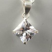 Colar Pingente Ponto Luz Prata Maciça 925 Singapura 45 Cm