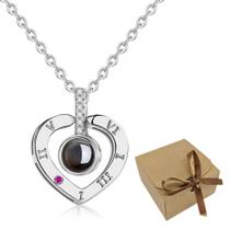 Colar Pingente Projetor Eu Te Amo 100 Idiomas Caixa Presente