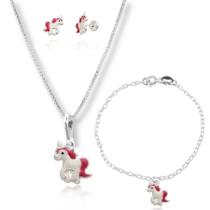 Colar Pingente Pulseira Brinco Infantil Prata Original 925