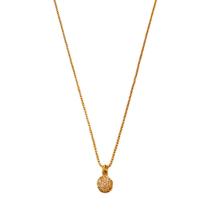 COLAR PINGENTE REDONDO CRAVEJADO BANHADO A OURO 50 cm