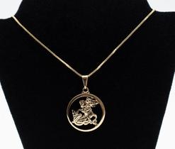 Colar Pingente São Jorge Banhado em Ouro 18K