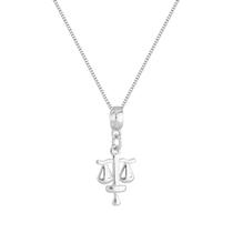 Colar Pingente Símbolo Direito Banhado a Prata 925