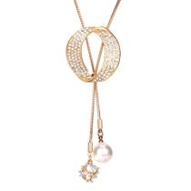 Colar: pingente Sither Hoop para mulheres, corrente de suéter dourada Colar: pingente Sither Hoop para mulheres, corrente de suéter dourada