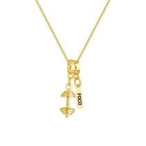 Colar Pingente Supino de Academia Banhado a Ouro 18k Colar Pingente Supino de Academia Banhado a Ouro 18k
