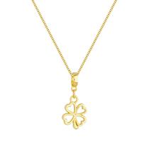 Colar Pingente Trevo de 4 Folhas Banhado a Ouro 18k