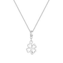 Colar Pingente Trevo de 4 Folhas Banhado a Prata 925