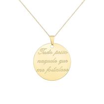 Colar Pingente Tudo Posso Naquele que Me Fortalece Banhado em Ouro18k