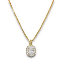 Colar Pingente Zirconia Baguete Cravejado Banhado Ouro 18k