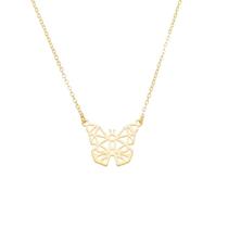 Colar piuka zoe borboleta vazada folheado a ouro 18k