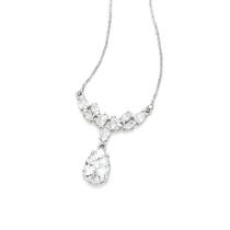 Colar platina feminino pingente cravejado zircônias rommanel 332316