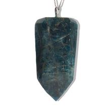 Colar Ponta Apatita Azul 25 a 30mm Montagem Pino Prata 950 Colar Ponta Apatita Azul 25 a 30mm Montagem Pino Prata 950