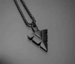 Colar ponta de flecha black corrente aço inox black