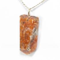 Colar Pontinha Calcita Laranja 45mm Presilha e Pino Prata 950 Colar Pontinha Calcita Laranja 45mm Presilha e Pino Prata 950