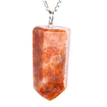 Colar Pontinha Calcita Laranja Grande Pino Prata 950 Colar Pontinha Calcita Laranja Grande Pino Prata 950