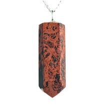 Colar Pontinha Obsidiana Mahogany Grande Pino Prata 950