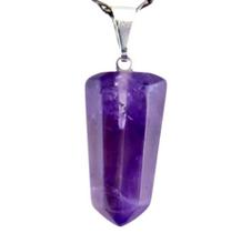 Colar Pontinha Pedra Ametista Presilha e Pino Prata 950 Colar Pontinha Pedra Ametista Presilha e Pino Prata 950