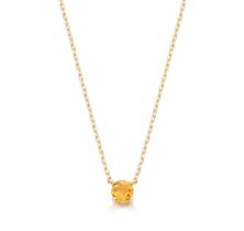 Colar ponto de luz citrino 6mm joia de prata luxo exclusivo moverich Colar ponto de luz citrino 6mm joia de prata luxo exclusivo moverich